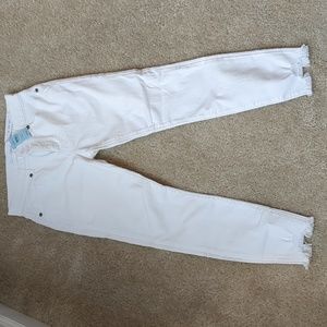 Loft White Skinny Crop Jeans